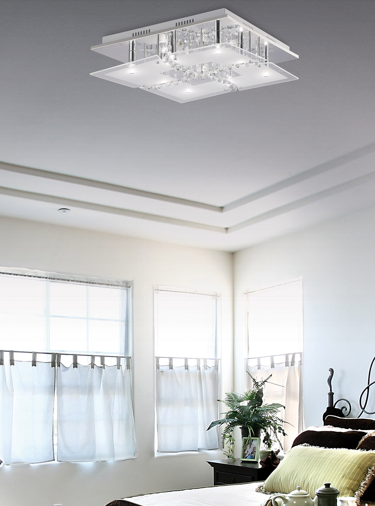 Chisora Crystal Ceiling Lights Diyas Ringed & Square Crystal Fittings Chisora Crystal Ceiling Lights Diyas Ringed & Square Crystal Fittings